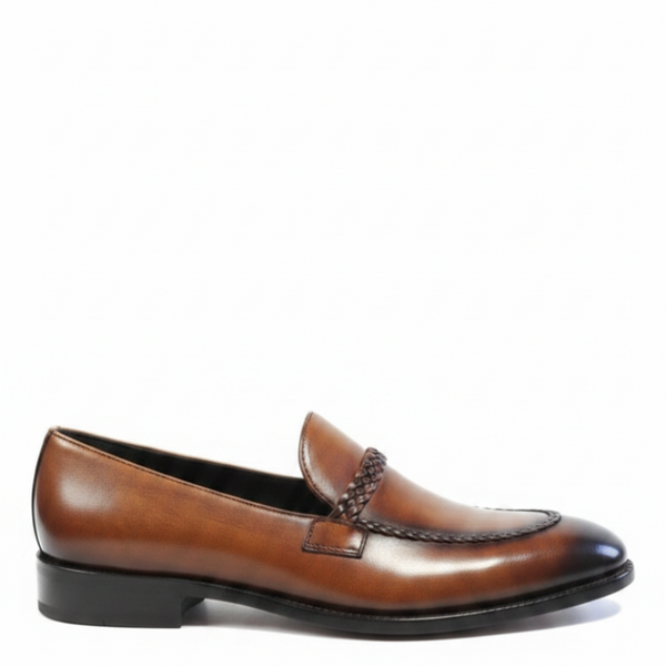 Imperial Italian Classic Burnished Weave Loafers - Burnished Brown