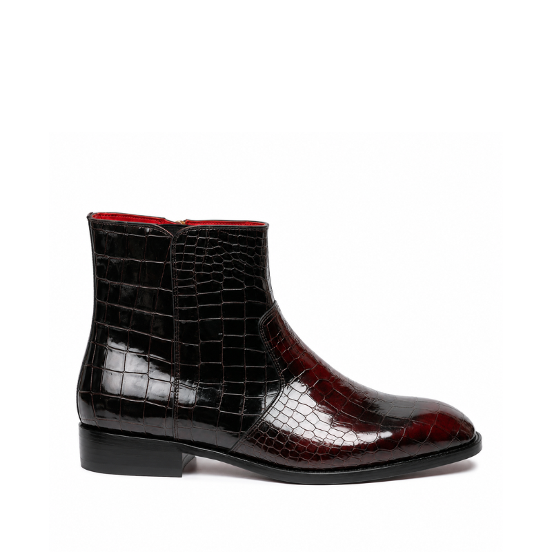 Imperial Crocodile Texture Luxury Ankle Boots
