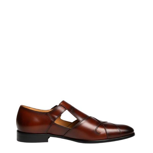 Imperial Cross-Strap Monk Sandals - Burnished Brown