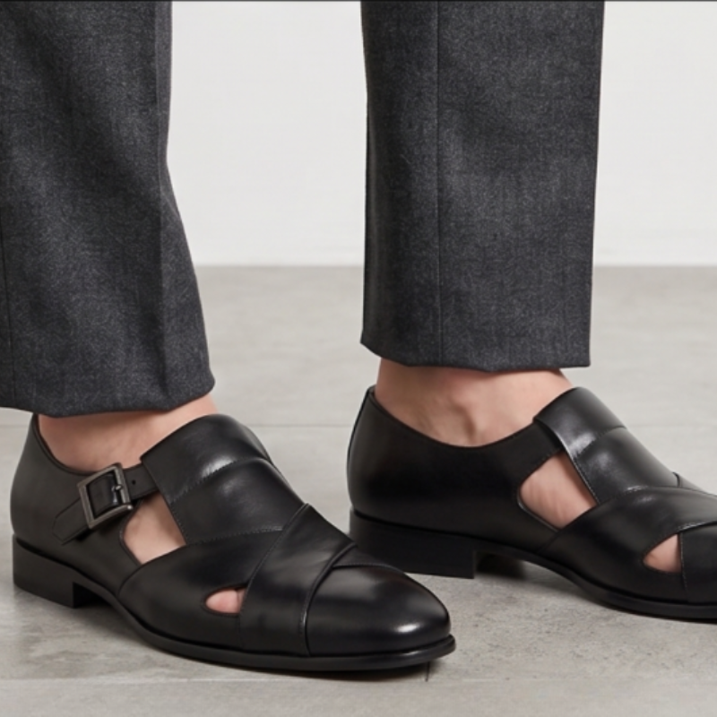 Imperial Cross-Strap Monk Sandals
