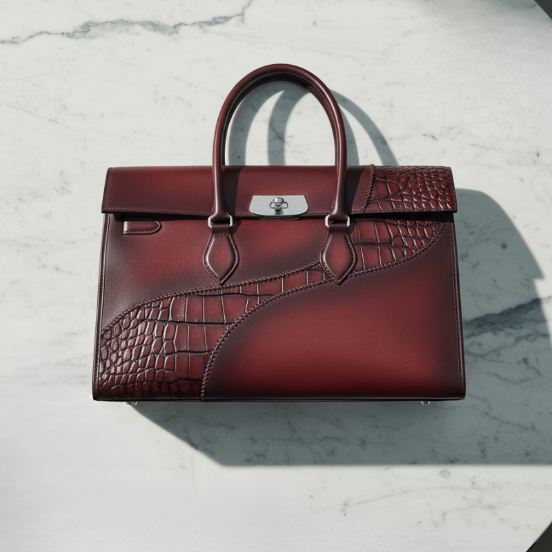 Imperial Elegance Crocodile Symphony Leather Briefcase