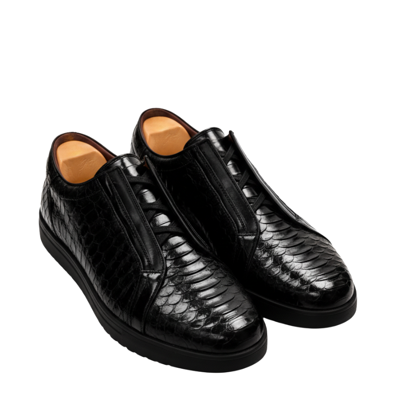 Imperial Python Texture Lace Sneakers