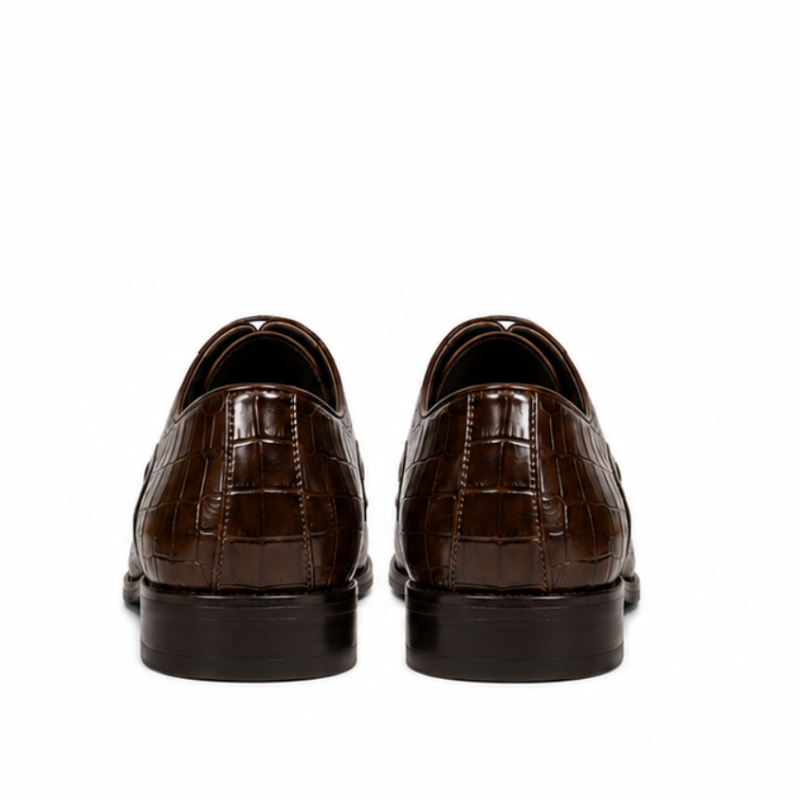 Imperial Rovello Croc Texture Derby Shoes