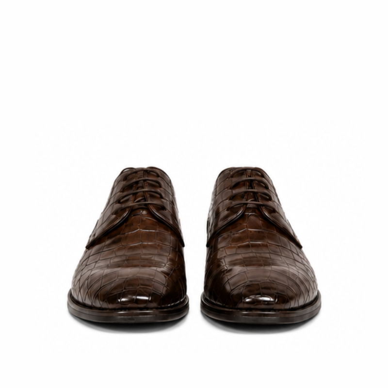 Imperial Rovello Croc Texture Derby Shoes