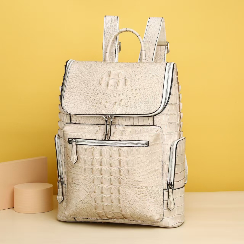 Imperio Croco Luxe Leather Backpack