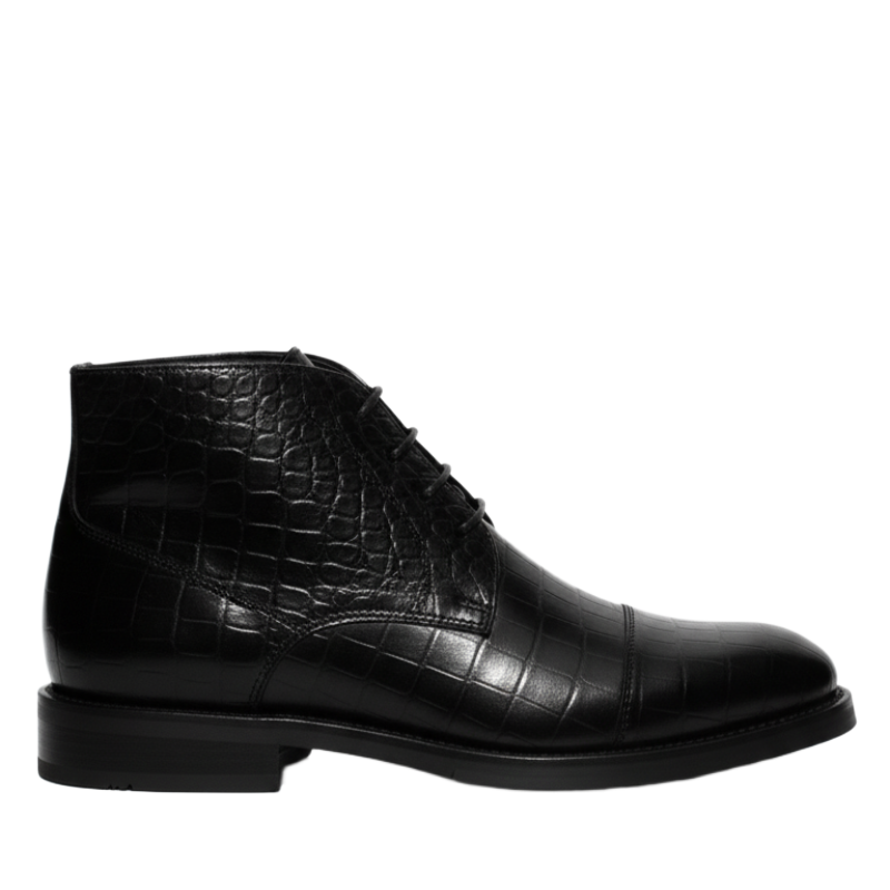 Croc Texture Lace-Up Chukka Boots
