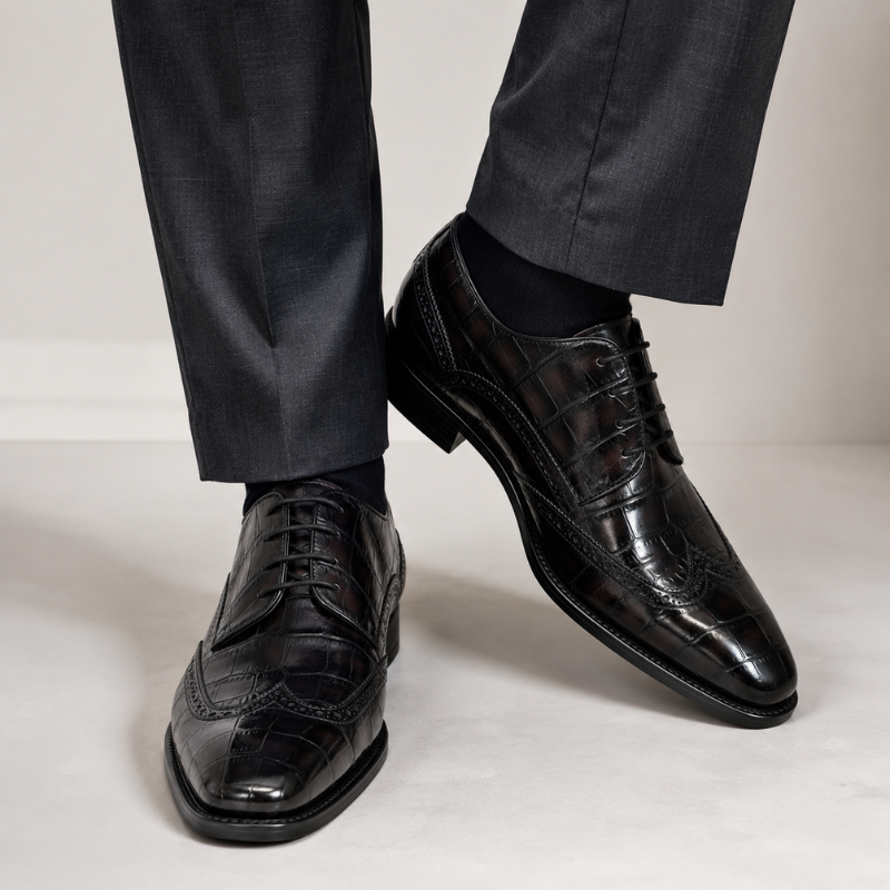 Imperio Croco Wingtip Oxford Shoes