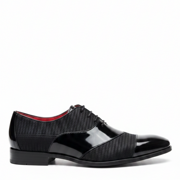 Italian Charm Patent Fabric Cap Toe Oxford Shoes