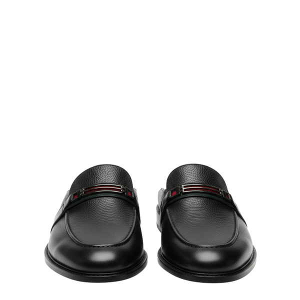 Italian Crest Pebble Leather Mule