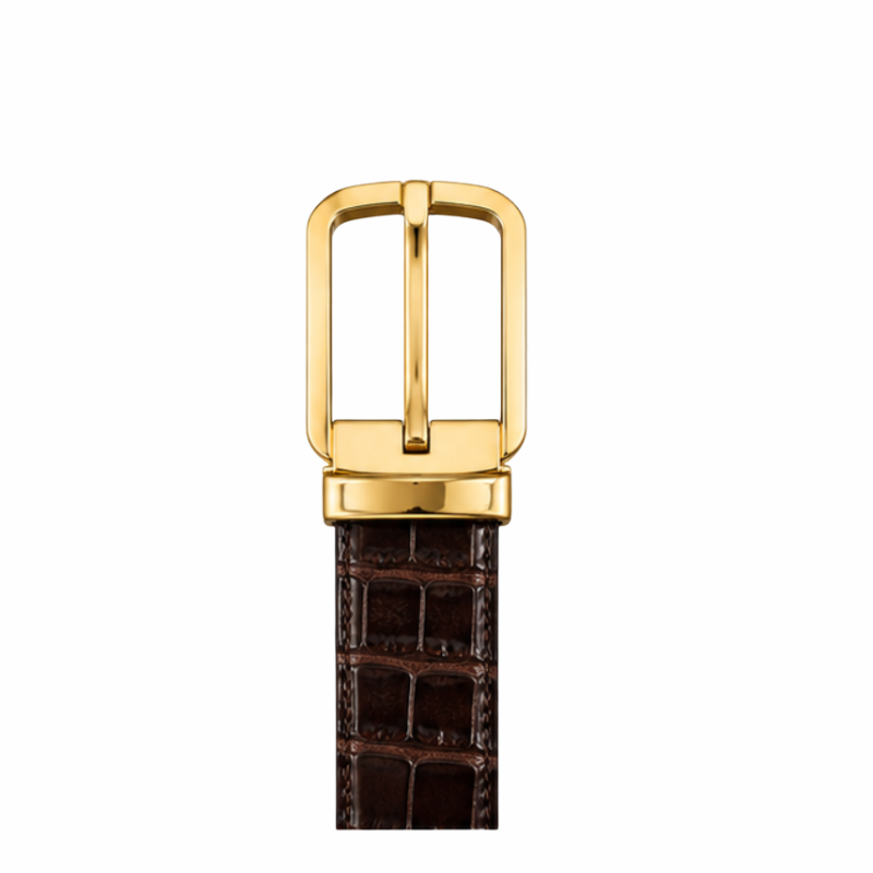 Italian Croc Classic Gold Buckle Belt
