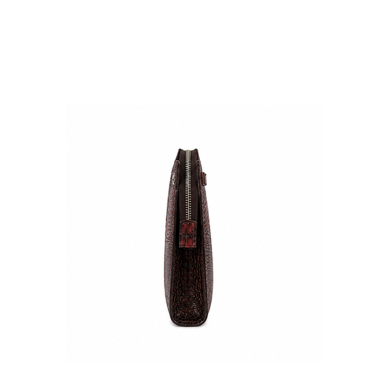 Italian Croc Executive Zip Clutch