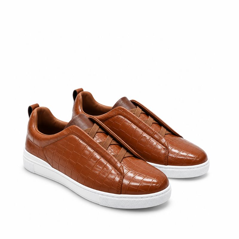 Italian Croco Luxe Slip-On Triple Stitch Sneakers