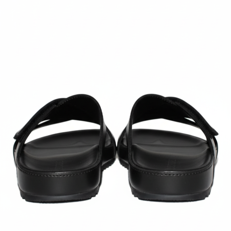 Italian Evercrest Cross Strap Leather Slides
