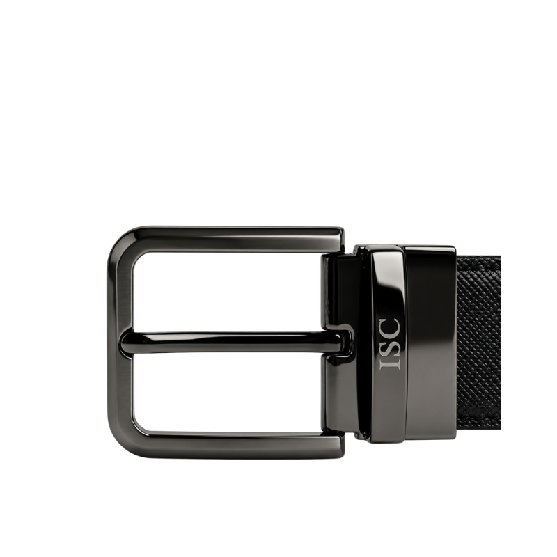 Italian Luxe Black Textured Belt