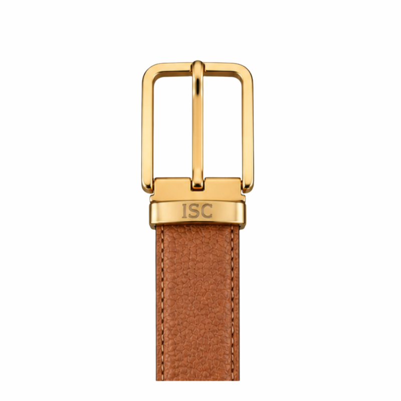 Italian Luxe Grain Classic Gold Belt