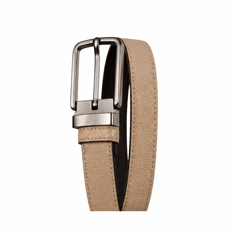 Italian Luxe Grain Gunmetal Classic Belt