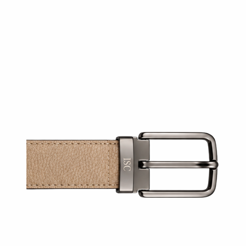 Italian Luxe Grain Gunmetal Classic Belt