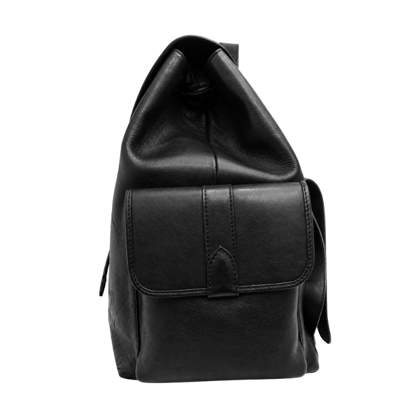 Italian Script Embossed Flap Closure Backpack