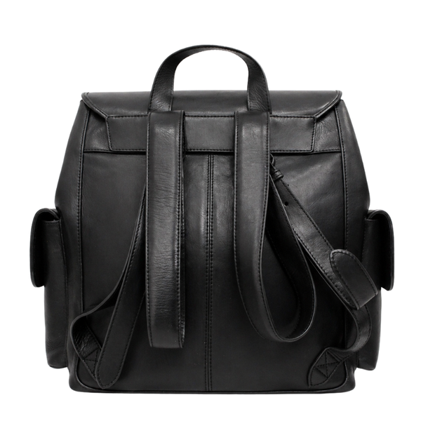 Italian Script Embossed Flap Closure Backpack