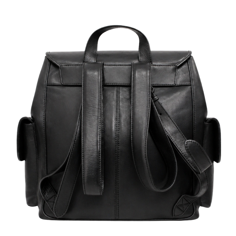 Italian Script Embossed Flap Closure Backpack