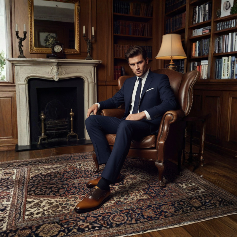 Italian Sepia Luxe Dual Texture Oxford Shoes