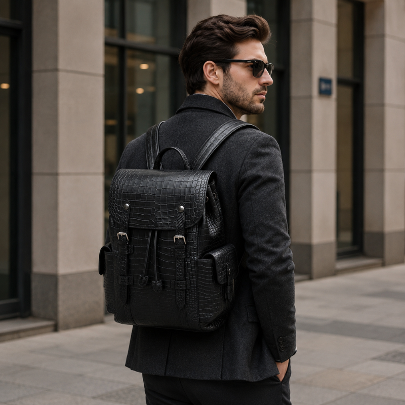 Italian Alligator Leather Casual Impeccable Backpack