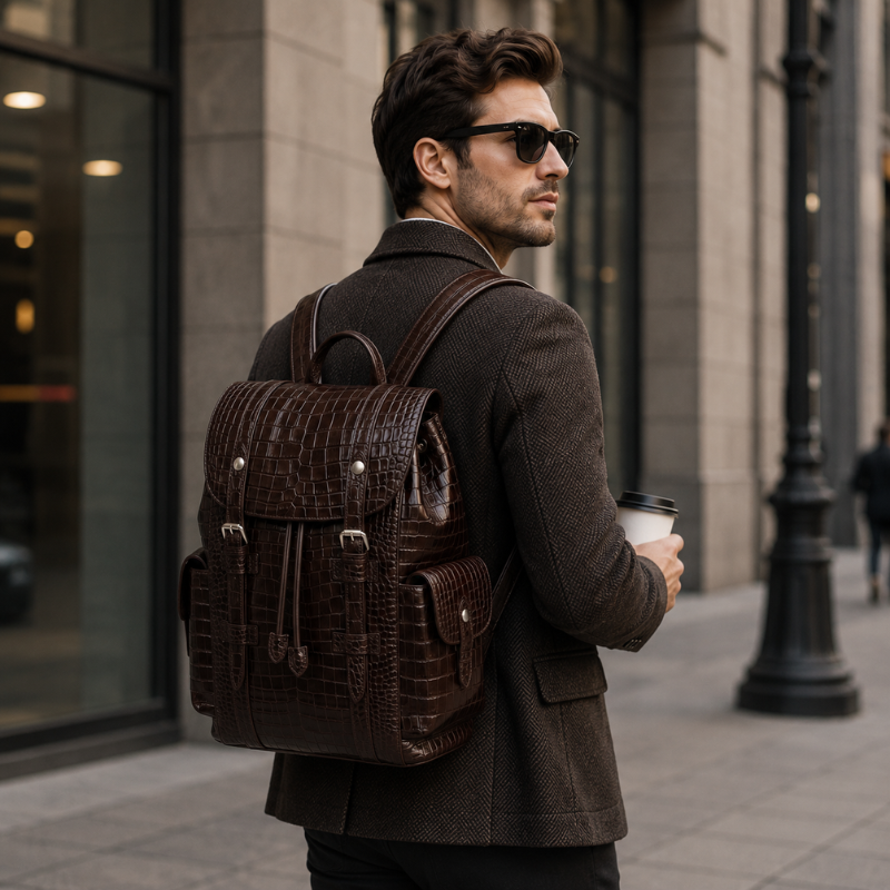 Italian Alligator Leather Casual Impeccable Backpack