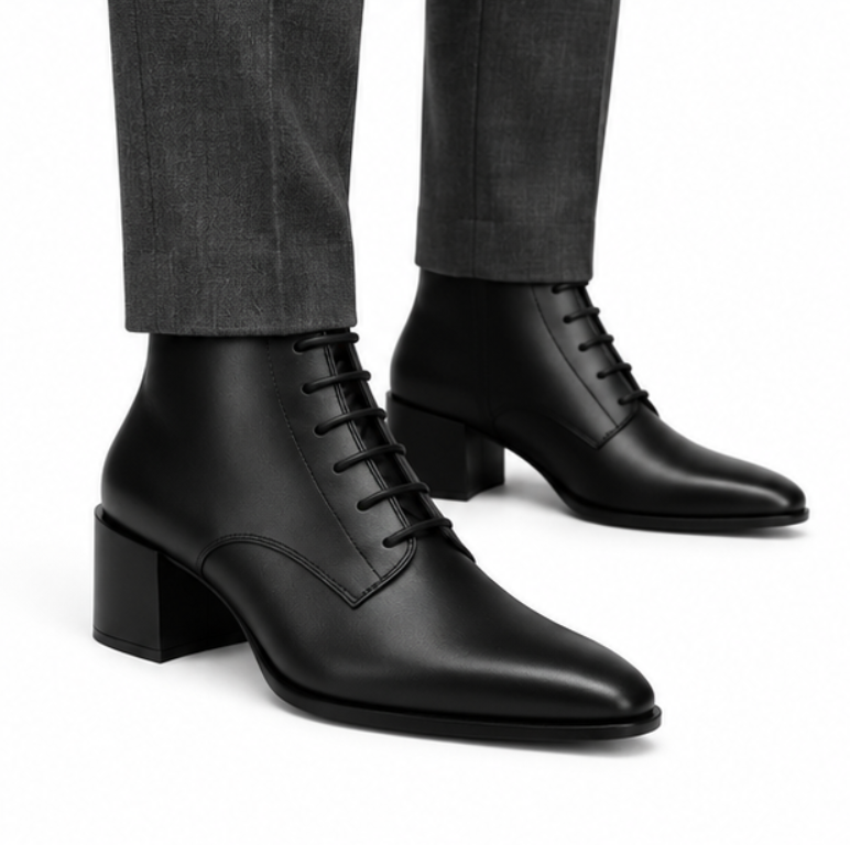 Italian Ankle Boot with Heel for Mens