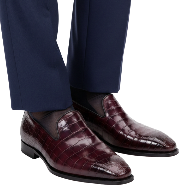 Italian Artisan Crocodile Elegance Loafers
