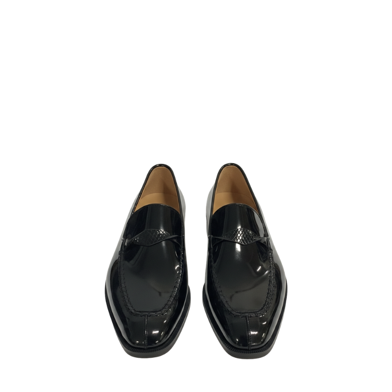 Italian Aura Glossy Classic Leather Loafers