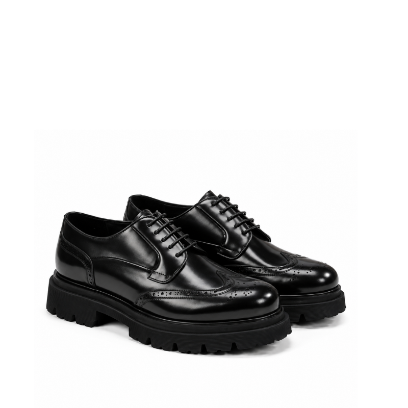 Italian Brogue Chunky Sole Derby Shoes