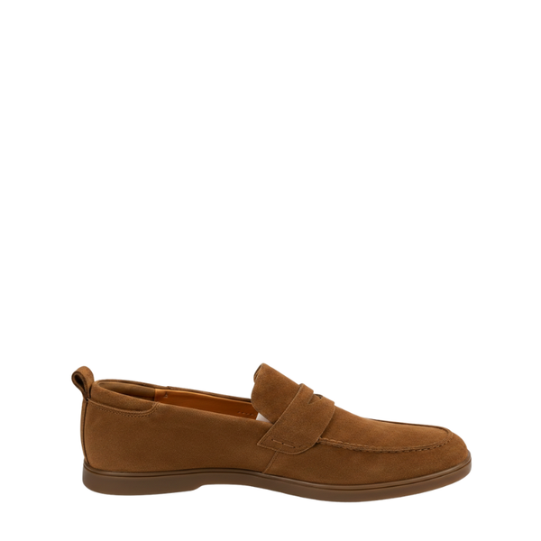 Italian Craft Elegance  in Suede Loafer - Brown