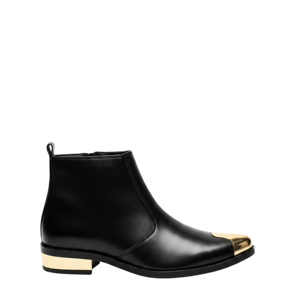 Italian Craft Golden Toe Ankle Boots