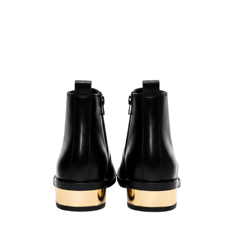 Italian Craft Golden-Toe Ankle Boots