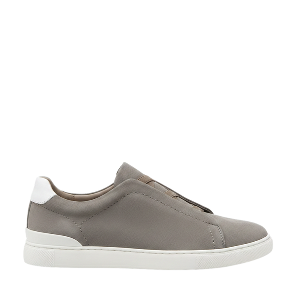 Italian Craft Smooth Finish Slip-on Prime Suede Triple Stitch Sneakers - Gray