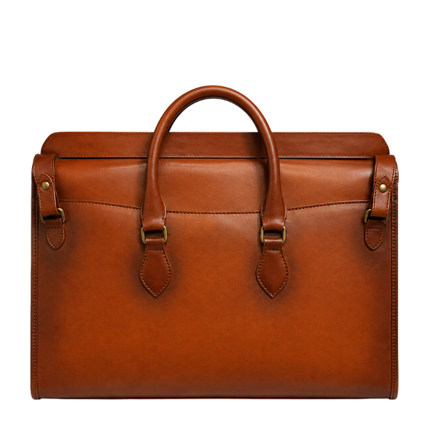 Italian Craft signature Script Leather Briefcase