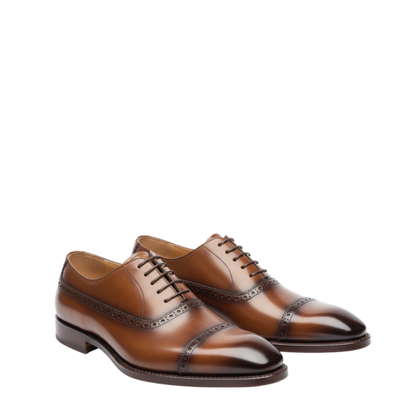 Italian Crafted Cap Toe Wingtip Oxford Shoes