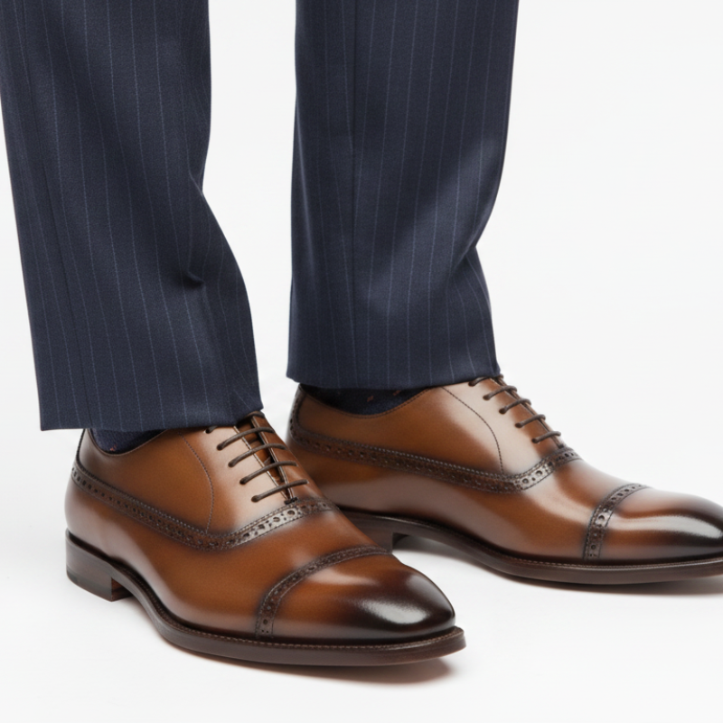 Italian Crafted Cap Toe Oxford Shoes