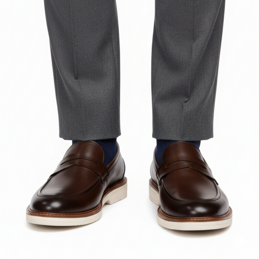 Italian Crest Glide Penny Loafers