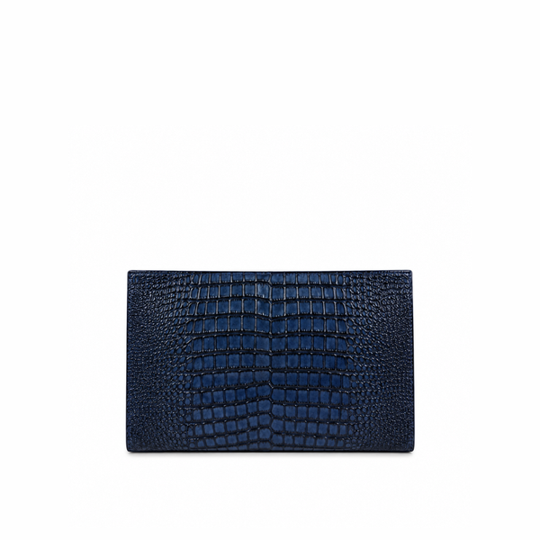 Italian Croc Executive Zip Clutch