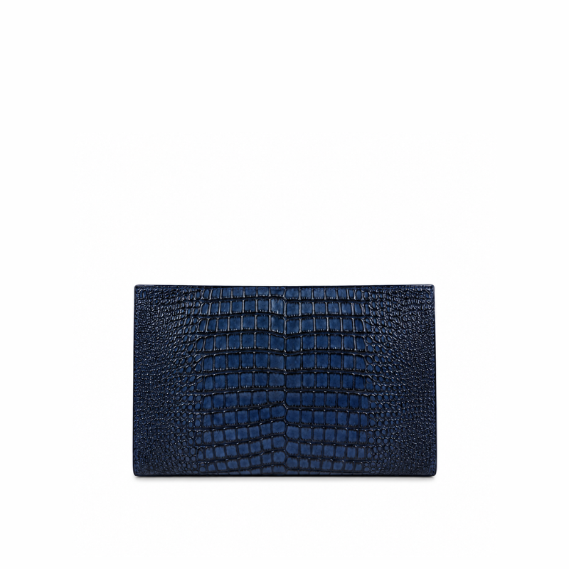 Italian Croc Executive Zip Clutch