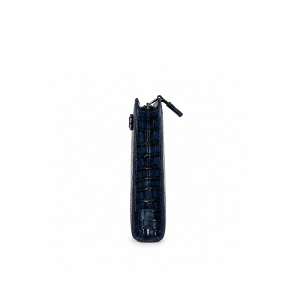 Italian Croc Executive Zip Clutch