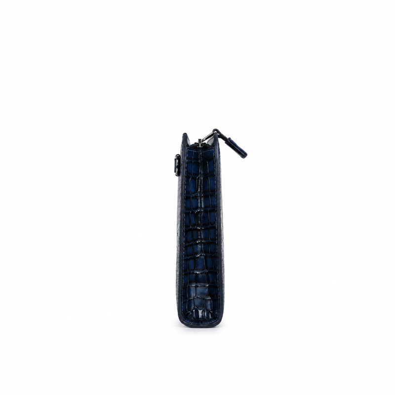 Italian Croc Executive Zip Clutch