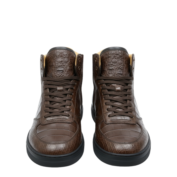 Italian Croc Texture High Top Sneakers