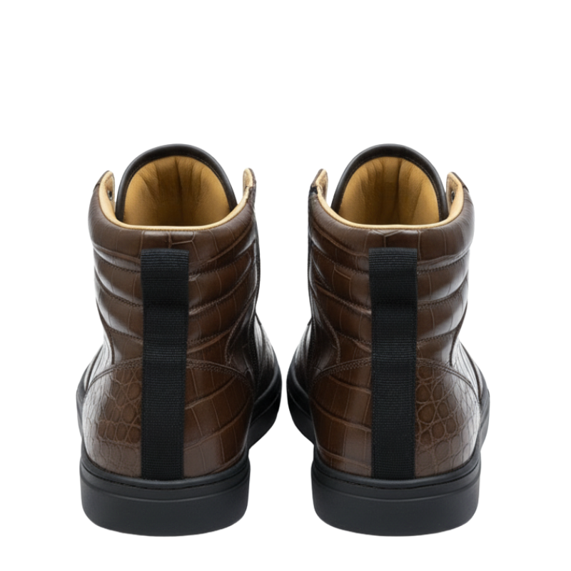 Italian Croc Texture High Top Sneakers