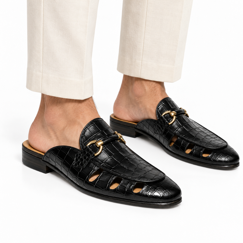 Italian Croc Vent Bit Mule