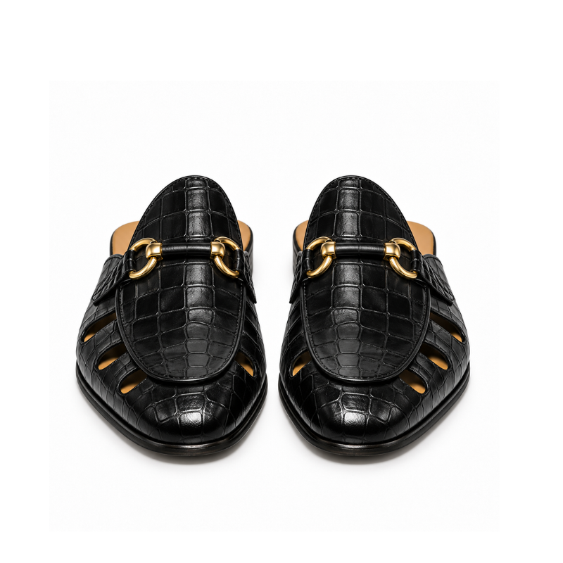 Italian Croc Vent Bit Mule