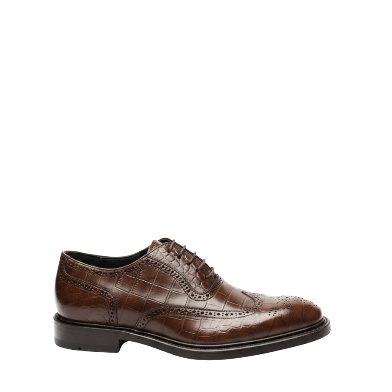 Italian Croco Heritage Wingtip Oxfords Shoes