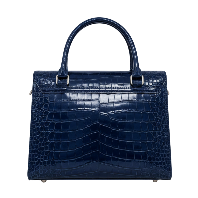 Italian Croco Leather Front Pocket Briefcase Bag