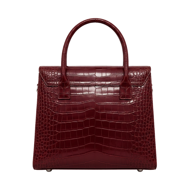 Italian Croco Leather Front Pocket Briefcase Bag